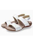 White Full Grain Leather Lining Women's Sandal | Women Cork Footbed Sandals | Sam's Tailoring Fine Men's Clothing