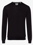 Black Tristan Merino Wool Easy Wash Sweater | Brax Men's Sweaters | Sam's Tailoring Fine Men Clothing