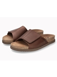 Dark Brown Hook & Loop Closure Nubuck Sandal | Mephisto Men's Sandals | Sams Tailoring Fine Men Clothing