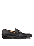 Black Smart Ribbon-Ornament Rubber Sole Slip On | Mezlan Men's Slip On Shoes | Sam's Tailoring Fine Men's Clothinga