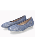 Denim Ballerinas Leather Fancy Print Women's Flat | Mephisto Women's Flats Shoe | Sams Tailoring