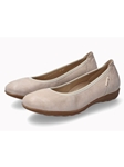 Light Taupe Ballerinas Leather Metallic Print Flat | Mephisto Women's Flats Shoe | Sams Tailoring