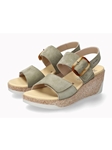 Light Khaki Leather Velvet Soft Air Women's Sandal | Mephisto Women Sandals | Sam's Tailoring Fine Women's Shoes