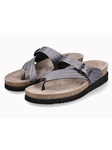 Dark Grey Leather Interlaced Women Cork Sandal | Mephisto Women Cork Sandals | Sam's Tailoring Fine Women's Shoes