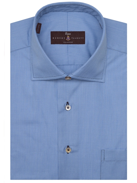 Blue Micro Check Classic Estate Sutter Dress Shirt | Robert Talbott ...