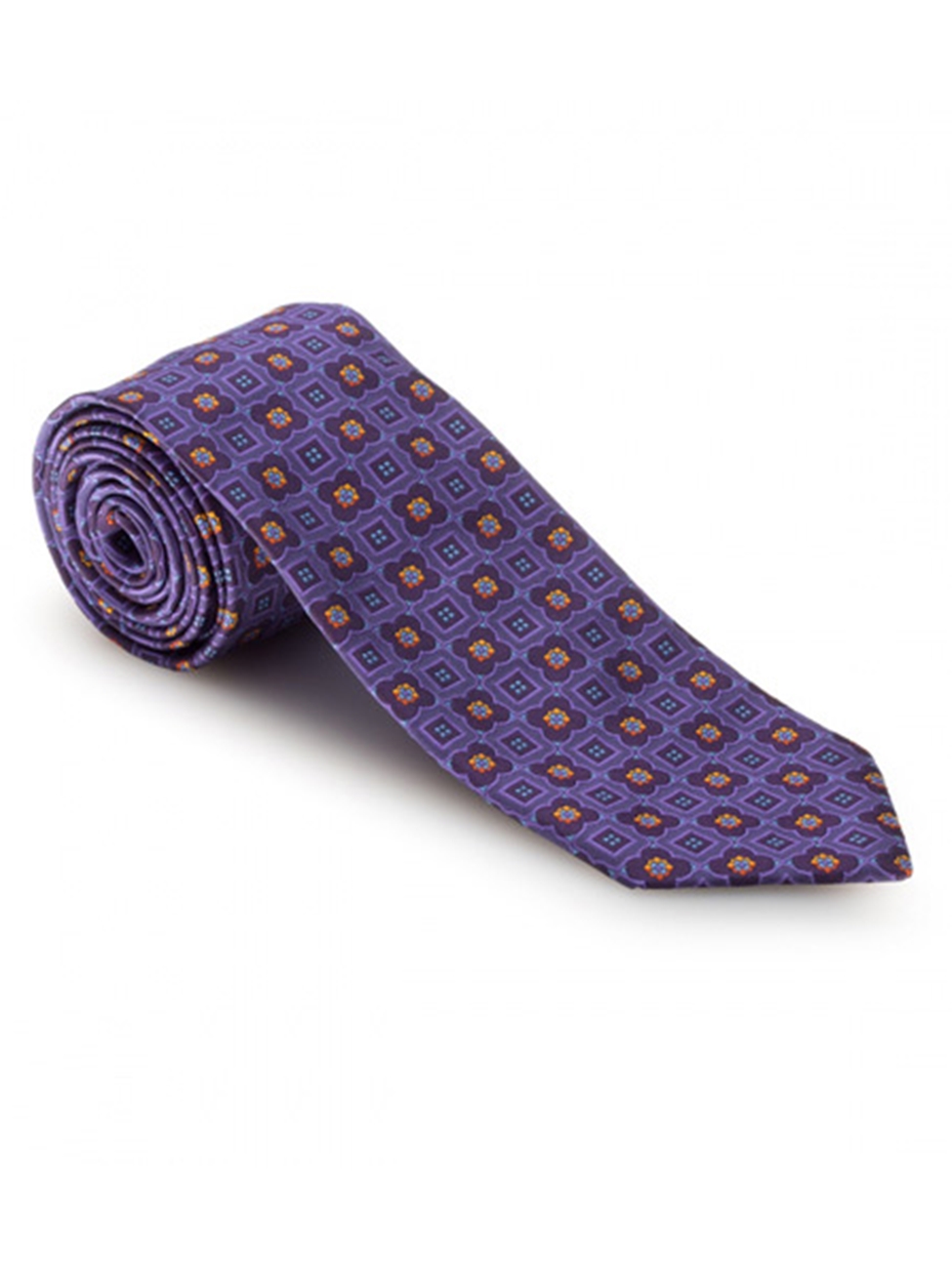 Purple, Orange & Sky Medallion Ambassador Estate Tie | Robert Talbott ...