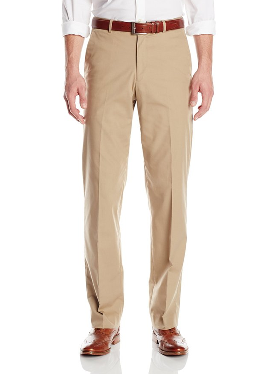 Oxford Khaki Poplin Suit Separate Flat Front Pant | Palm Beach Seasonal ...