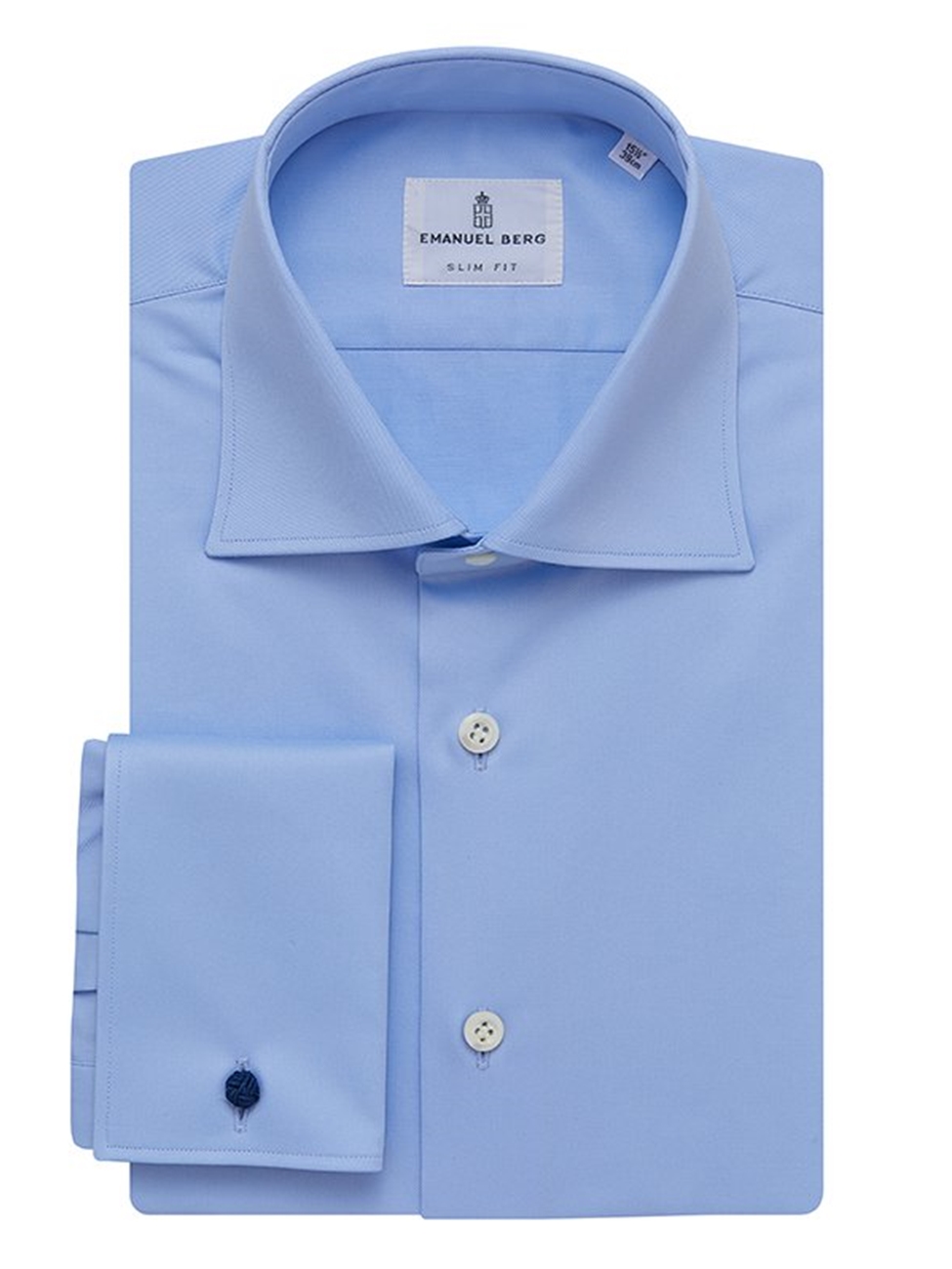 Fine Twill Modern Fit Dress Shirt with Cutaway Collar in Blue Check by  Emanuel Berg - Hansen's Clothing