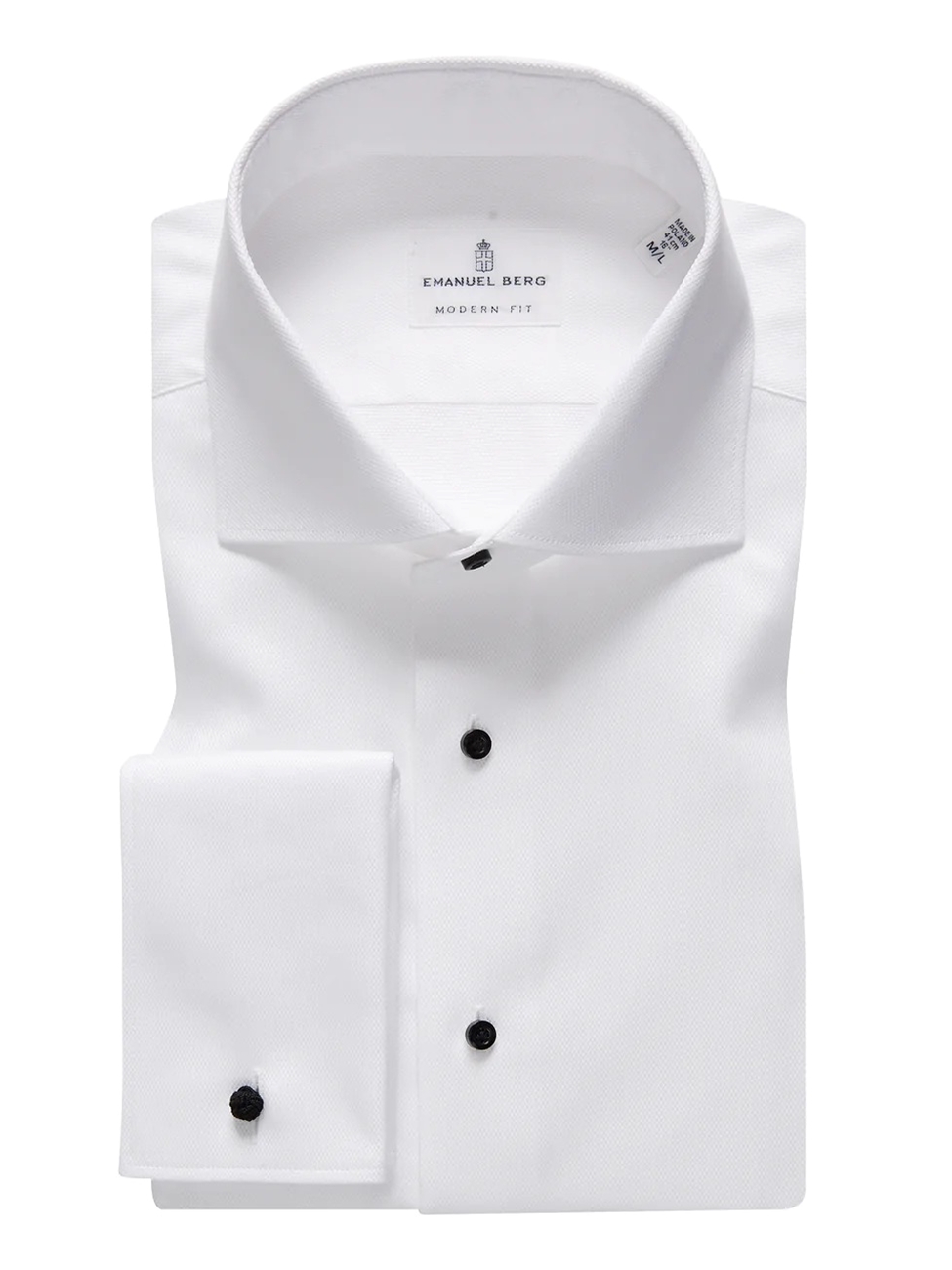 White French Cuffs Textured Dobby Formal Dress Shirt | Emanuel Berg ...