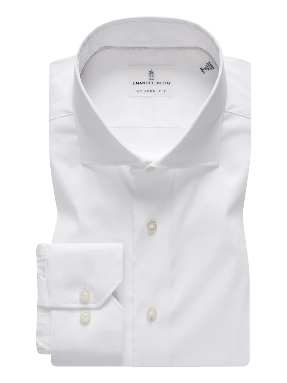 White Modern Performance Stretch Dress Shirt | Emanuel Berg Dress ...