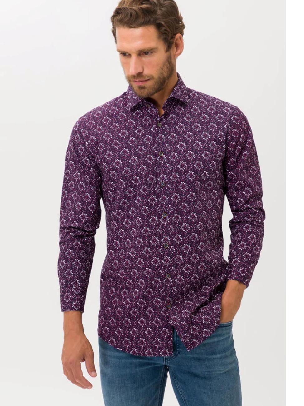Lavender Harold P Men\'s Care Easy Brax Collection Fine Tailoring Clothing Flex Men Shirts Shirt | Hi | Sam\'s
