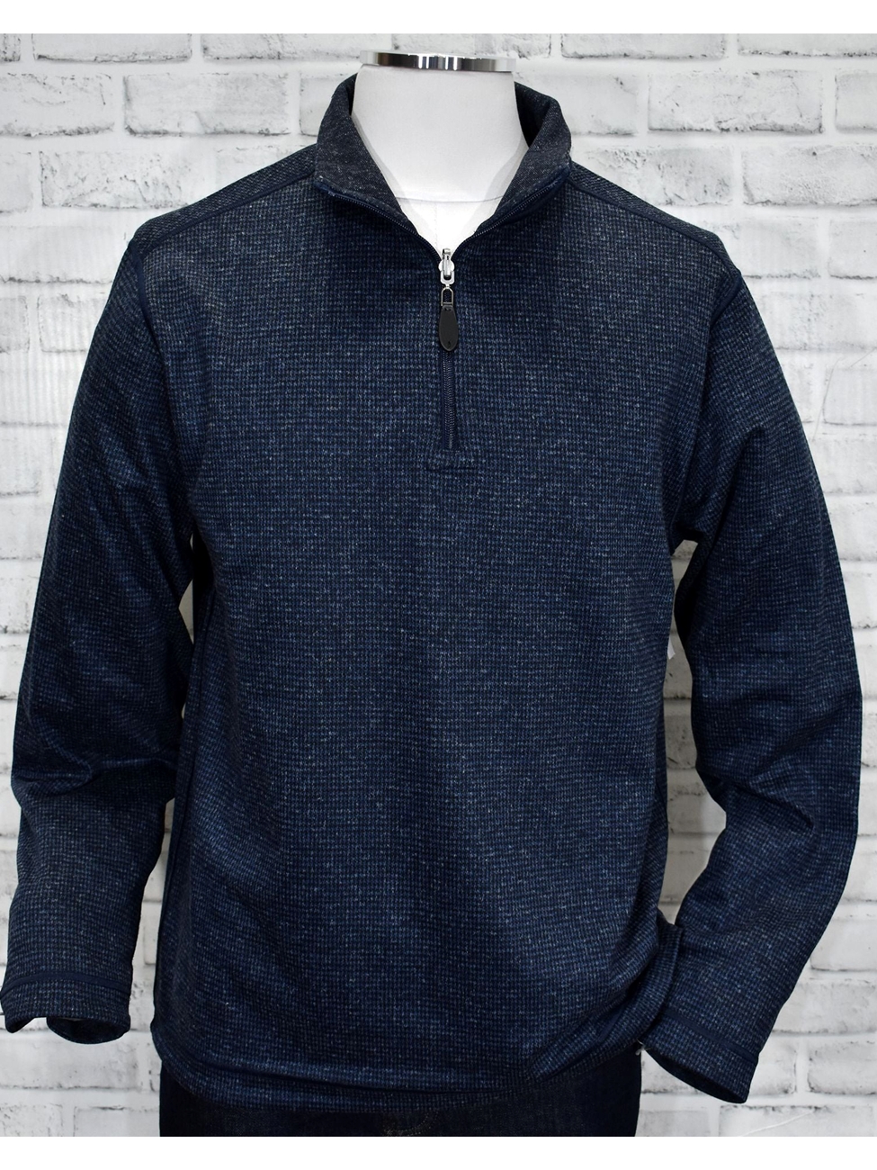 Navy Reversible Traveler Mock Men Sweater | Marcello Sport Sweaters ...