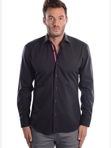 Tone On Tone Black Diamonds Jacquard Shirt  | Bertigo Fall 2016 Shirts Collection