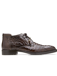 Brown Hornback Crocodile Gayland Ankle Boot | Belvedere Shoes Collection | Sam's Tailoring Fine Mens Clothing