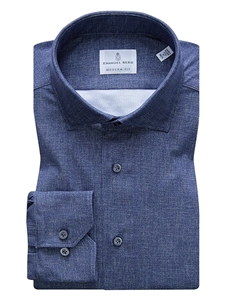 | Sam\'s Fine Knit Modern 4Flex Emanuel Clothing Berg Men\'s Melange | Shirt Collection Tailoring Dark Ink Shirts Stretch