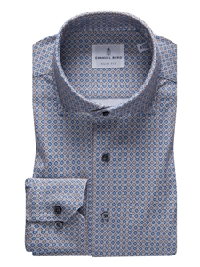 Flowers Emanuel 4Flex Fine Berg Men Modern Tailoring Clothing Sam\'s | Shirt & Stretch | Blue Beige Shirts Collection Knit