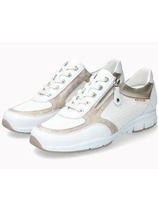 White Leather Smooth Grainy Women's Sneaker | Mephisto Women Sneakers | Sams Tailoring Fine Women's Shoes