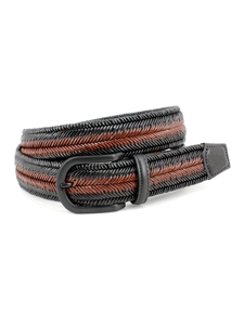 Torino Italian Braided Stretch Leather Cording Belts - Ted's Clothiers