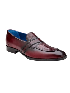 Ant. Burgundy American Alligator Tornado Slip On Shoe | Belvedere Dress Shoes Collection | Sam's Tailoring Fine Men's Clothing