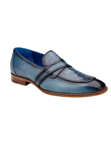 Ant. Blue Jean American Alligator Tornado Slip On Shoe | Belvedere Dress Shoes Collection | Sam's Tailoring Fine Men's Clothing