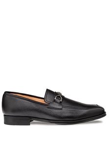 Black Deerskin Ornament Men's Slip On Shoe | Mezlan Loafers Collection | Sam's Tailoring Fine Men's Clothing