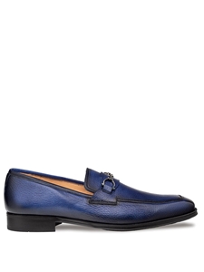 Blue Deerskin Ornament Men's Slip On Shoe | Mezlan Loafers Collection | Sam's Tailoring Fine Men's Clothing