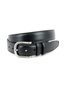 Black Italian Bridle Leather Casual Men'S Belt | Torino Leather Casual Belts Collection | Sam's Tailoring Fine Men's Clothing