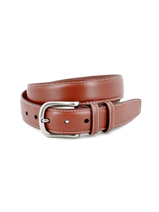 Tan Italian Bridle Leather Casual Men'S Belt | Torino Leather Casual Belts Collection | Sam's Tailoring Fine Men's Clothing