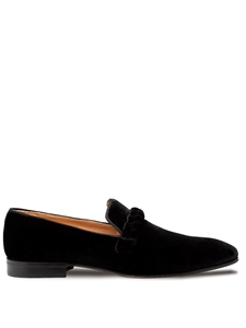 Black Prima Velvet Elegant Men's Formal Slip On | Mezlan Slip Ons Collection | Sam's Tailoring Fine Men's Clothing