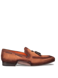 Sport Pavese Hand Burnished Suede Tasseled Slip On | Mezlan Slip Ons Collection | Sam's Tailoring Fine Men's Clothing