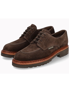 Dark Brown Velvet Leather Pegasio Lace Shoe | Mephisto Men's Shoes | Sam's Tailoring Fine Men's Clothing