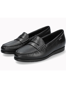 Black Grain Leather Flat Volga Women's Slip On | Mephisto Women's Slip Ons  | Sams Tailoring Fine Men's Clothing