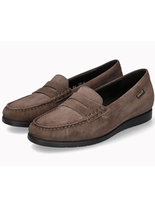 Ice Brown Velvet Leather Flat Volga Women's Slip On | Mephisto Women's Slip Ons  | Sams Tailoring Fine Men's Clothing