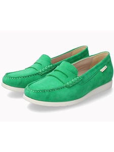 Green Suede Leather Flat Volga Women's Slip On | Mephisto Women's Slip Ons  | Sams Tailoring Fine Men's Clothing