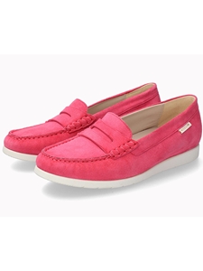 Raspberry Suede Leather Flat Volga Women's Slip On | Mephisto Women's Slip Ons  | Sams Tailoring Fine Men's Clothing