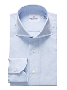 Bright Blue Ultra Soft Luxury Brushed Twill Shirt | Emanuel Berg Dress Shirts | Sam's Tailoring Fine Men Clothing