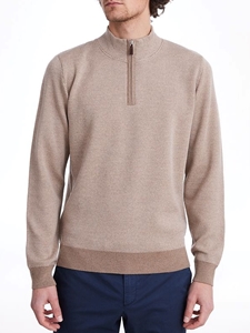 Brown Gauge Highneck Jacquard Zipper Sweater | Emanuel Berg Sweaters Collection | Sam's Tailoring Fine Men's Clothing