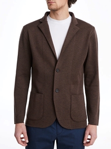 Dark Brown Premium Two Buttons Men's Swacket | Emanuel Berg Sweaters Collection | Sam's Tailoring Fine Men's Clothing