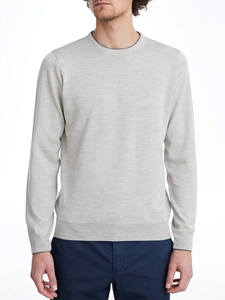 Light Grey Light Gauge Men's Crewnecks Sweater | Emanuel Berg Sweaters Collection | Sam's Tailoring Fine Men's Clothing