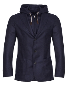 Navy Solid Loro Piana D-Constructed Shirt Jacket | Emanuel Berg Jackets Collection | Sam's Tailoring Fine Men's Clothing