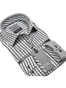 Black & White Premium Verezoni Men's Shirt | Marcello Dress Shirts Collection | Sam's Tailoring Fine Men's Clothing