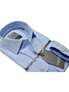 Classic Blue Neat Premium Cotton Men Shirt | Marcello Dress Shirts Collection | Sam's Tailoring Fine Men's Clothing