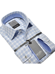 Sky Plaid Premium Cotton Men's Shirt | Marcello Dress Shirts Collection | Sam's Tailoring Fine Men's Clothing