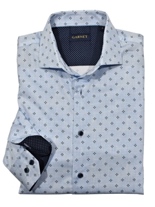 Pella Sky Geometric Medallion Men's Sport Shirt | Marcello Sport Shirts Collection | Sam's Tailoring Fine Men's Clothing