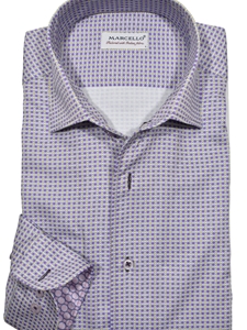 Grape Gold Roll Collar Men's Sport Shirt | Marcello Sport Shirts Collection | Sam's Tailoring Fine Men's Clothing