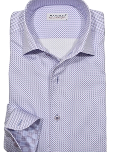 Plum Stream Roll Collar Men's Sport Shirt | Marcello Sport Shirts Collection | Sam's Tailoring Fine Men's Clothing