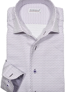 Lilac Montana Roll Collar Men's Sport Shirt | Marcello Sport Shirts Collection | Sam's Tailoring Fine Men's Clothing