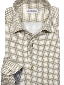 Tan Andrew Roll Collar Men's Sport Shirt | Marcello Sport Shirts Collection | Sam's Tailoring Fine Men's Clothing