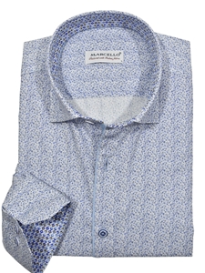 Ocean Speckle Cotton Men's Sport Shirt | Marcello Sport Shirts Collection | Sam's Tailoring Fine Men's Clothing