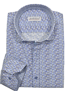 Sky Shaded Diamond Men's Sport Shirt | Marcello Sport Shirts Collection | Sam's Tailoring Fine Men's Clothing